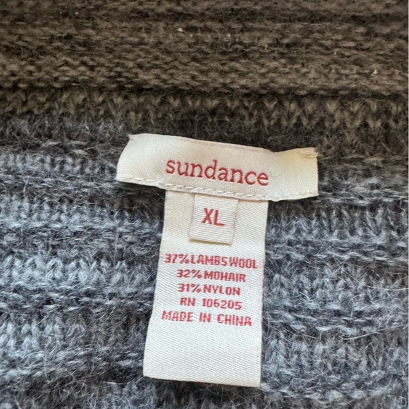 Sundance gray sweater cardigan Lambs Wool Mohair Grey Knit Open Long line XL - Picture 2 of 6
